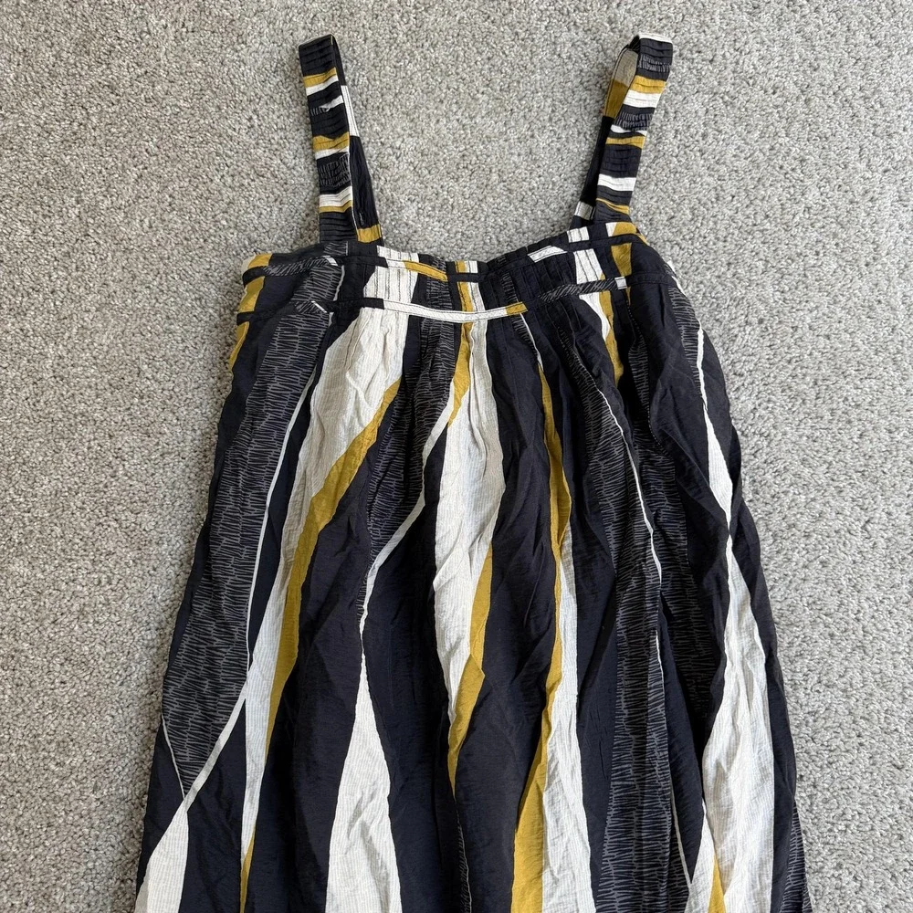 Anthropologie Dress Womens M Multicolor Stripe Sleeveless Square Neck Maxi Lined